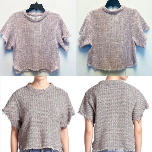 IRO devan tweed purple top - Picture 2 of 6